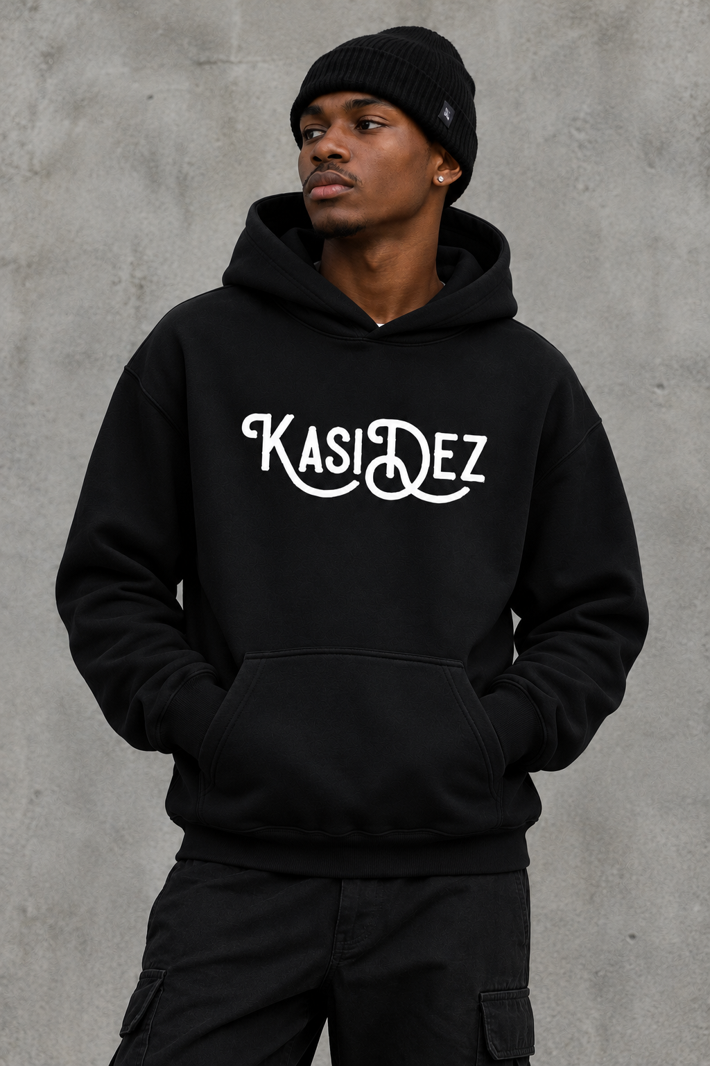 N Typo Hoodie — Black — photo 2